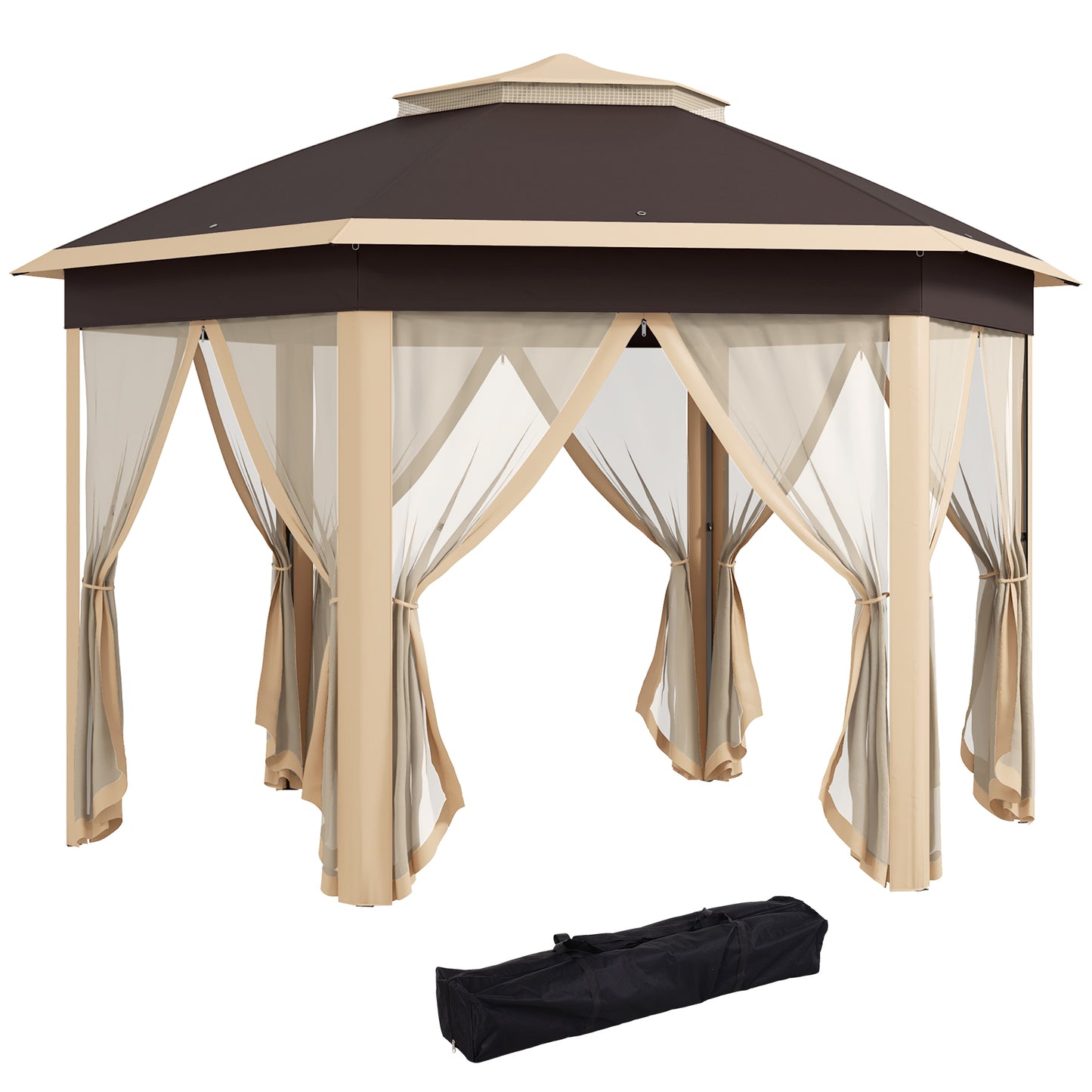 Solair 10' Cantilever Umbrella – Outdoor Hanging Shade with UV Shield & Tilt Stand (Brown) - JUSTLIVE NESTJUSTLIVE NEST