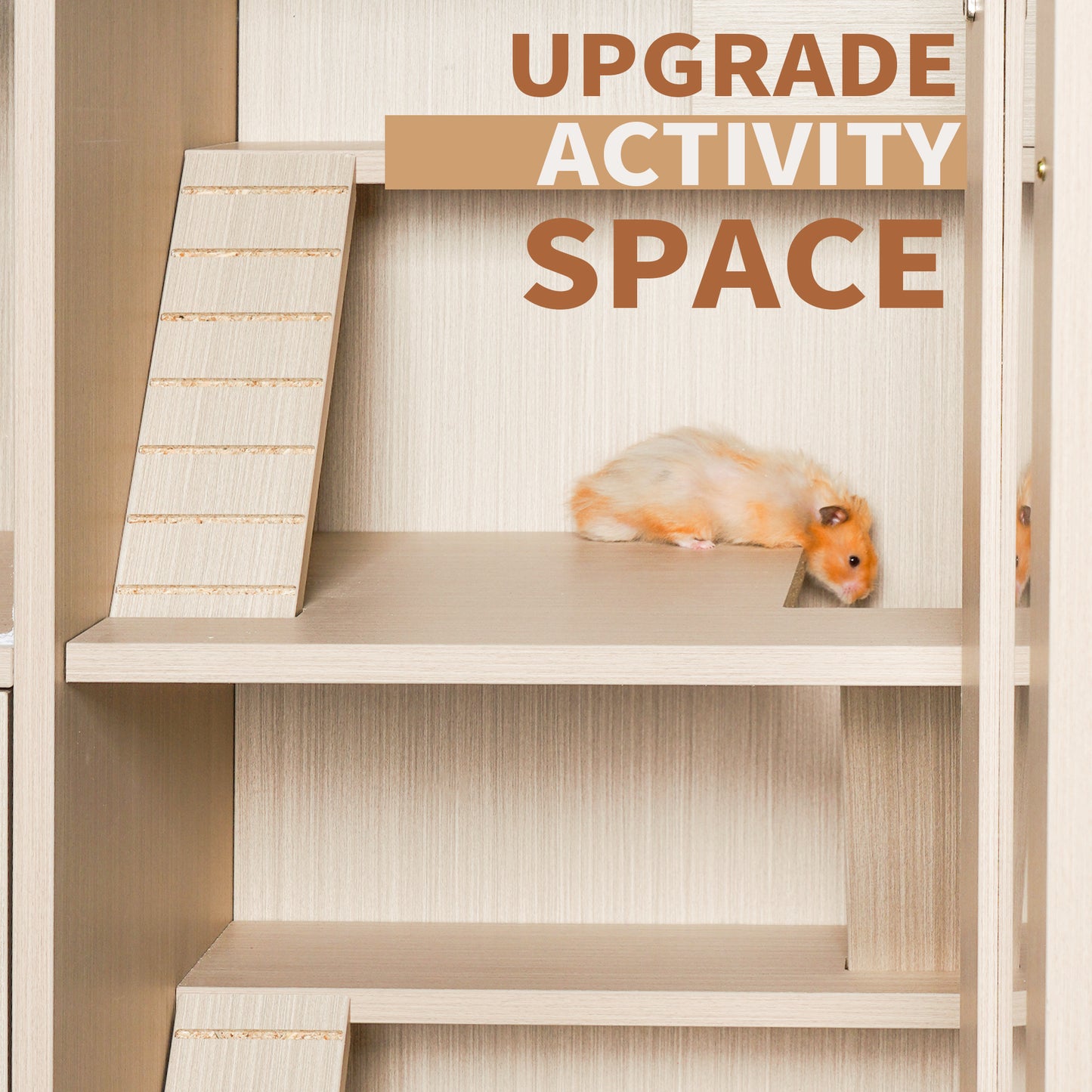 Teko 4 - Tier Habitat Cage – Wooden Hamster Enclosure with Acrylic Windows & Storage Base - JUSTLIVE NESTJUSTLIVE NEST