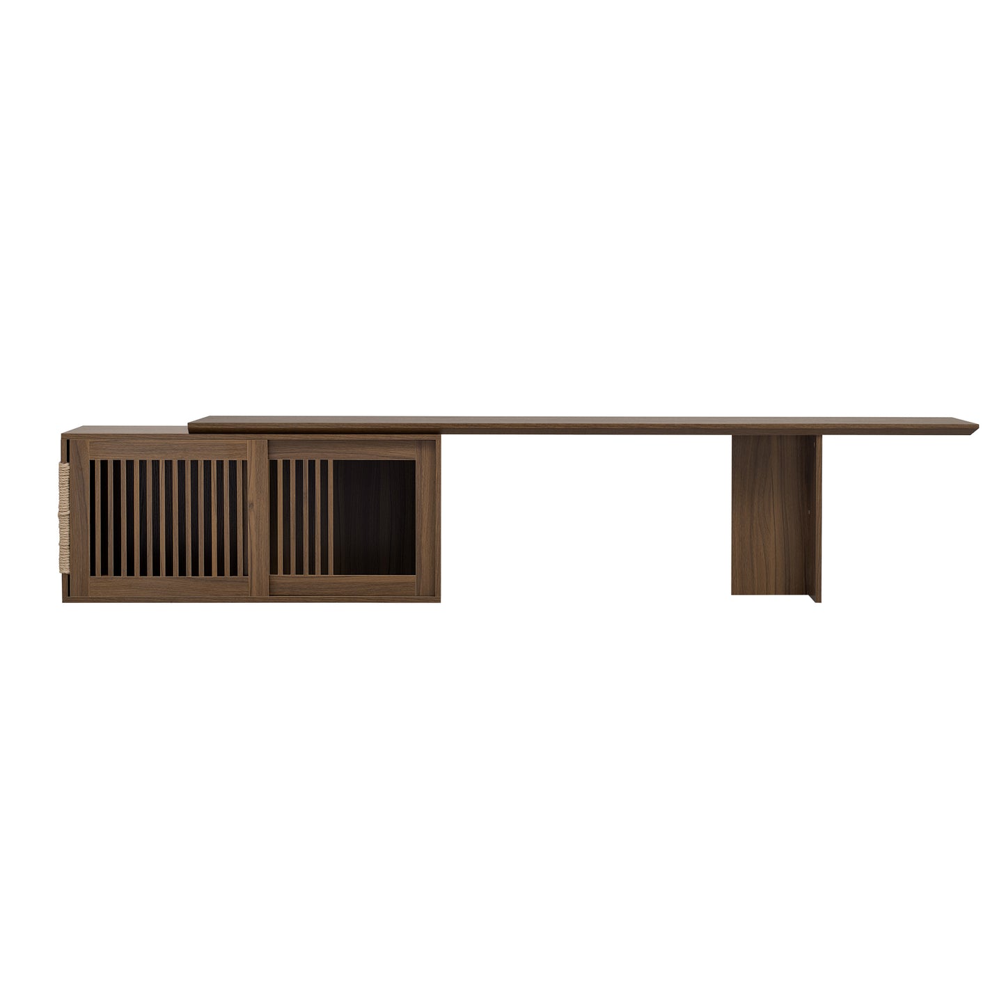 Vero Pet - Friendly TV Console – Mid - Century Walnut Stand with Extendable Table, Cushion & Cat Cubby - JUSTLIVE NESTJUSTLIVE NEST