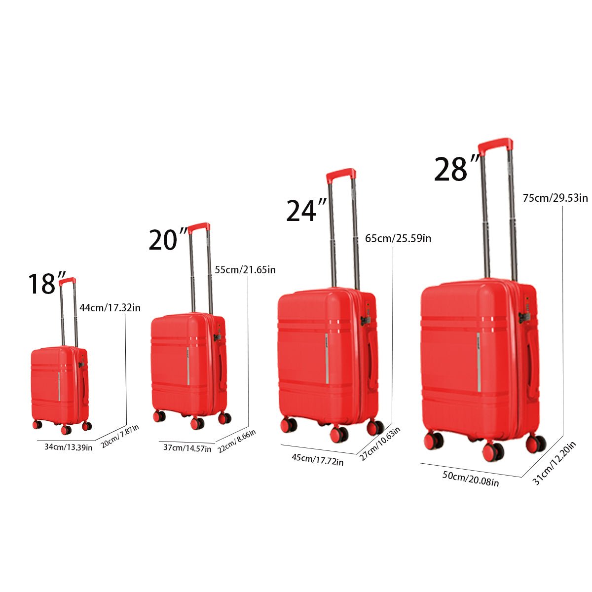 Jetera 6 - Piece Hard Shell Luggage Set – Expandable Spinner Suitcases with Password Lock & Lightweight Frames - JUSTLIVE NESTJUSTLIVE NEST