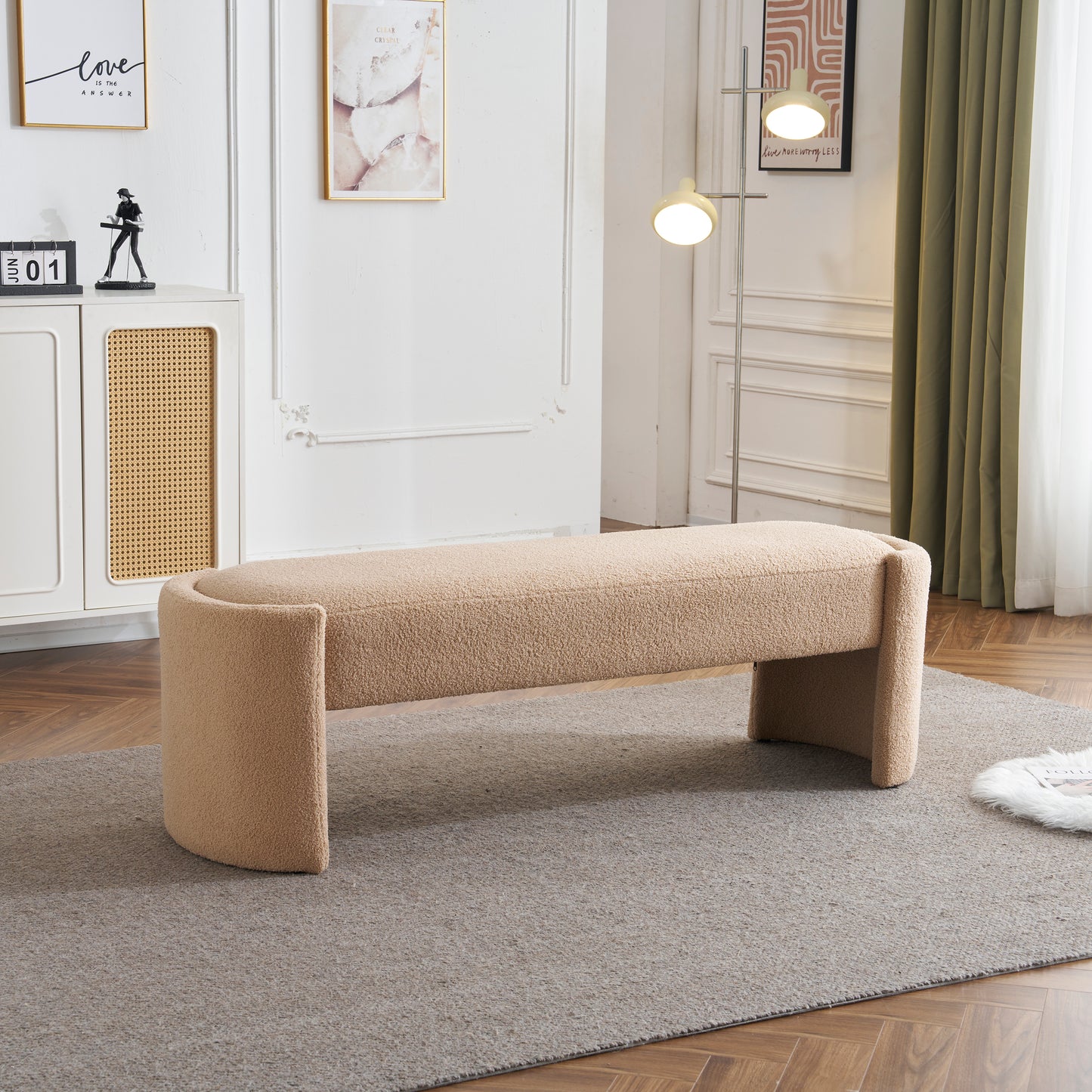 Solvian Bench – Camelsoft Finish, SleekNest Profile