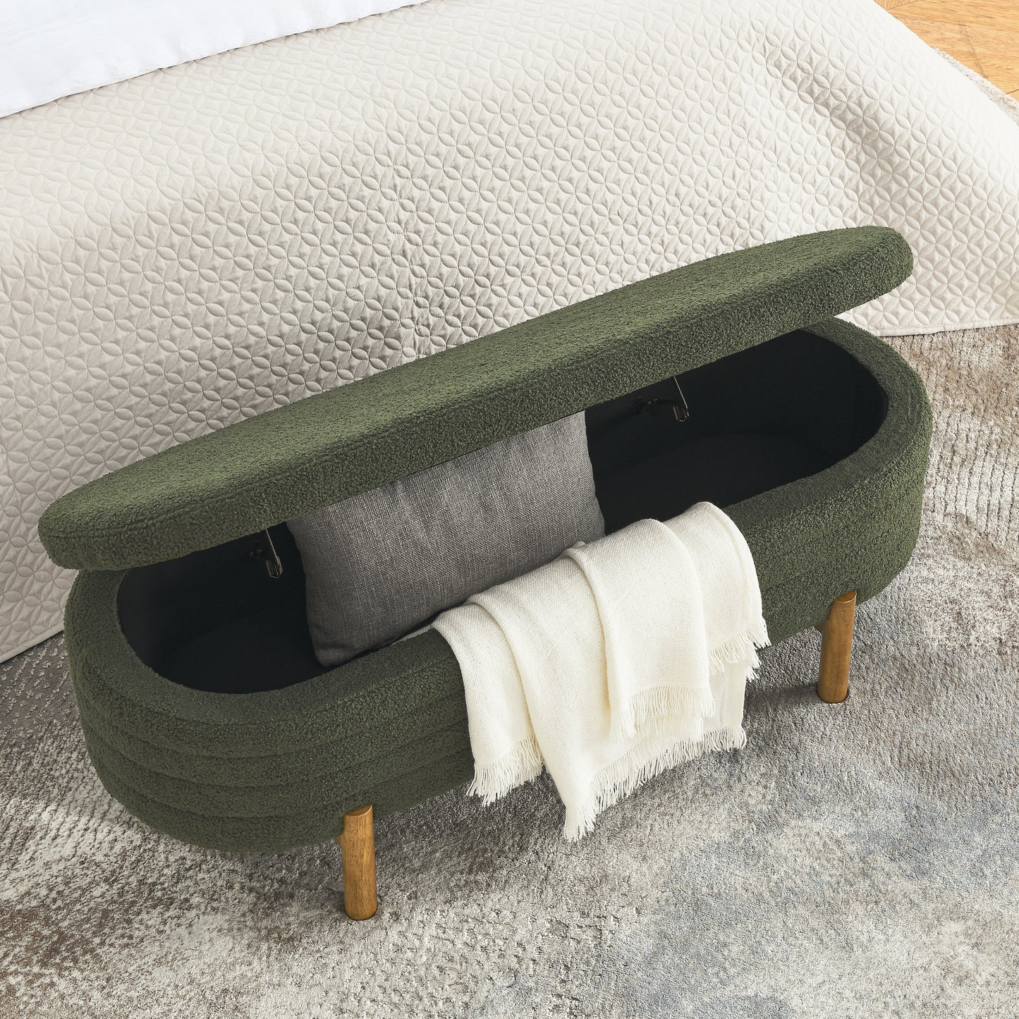 Olvion Bench – Mossline Upholstery, HiddenCore Storage