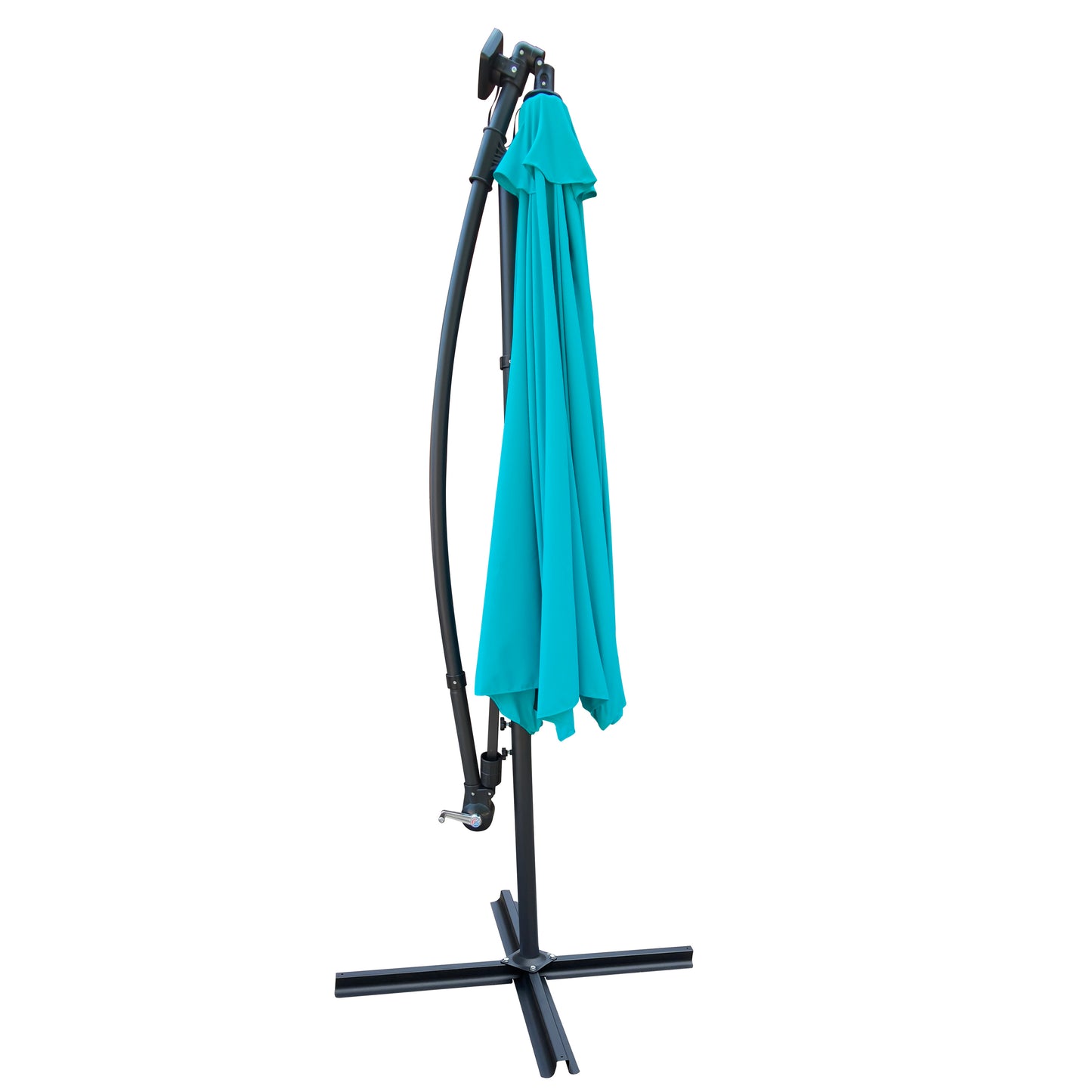 Solair 10' LED Market Umbrella – Solar - Powered Patio Shade with Crank, 8 Ribs & Cross Base - JUSTLIVE NESTJUSTLIVE NEST