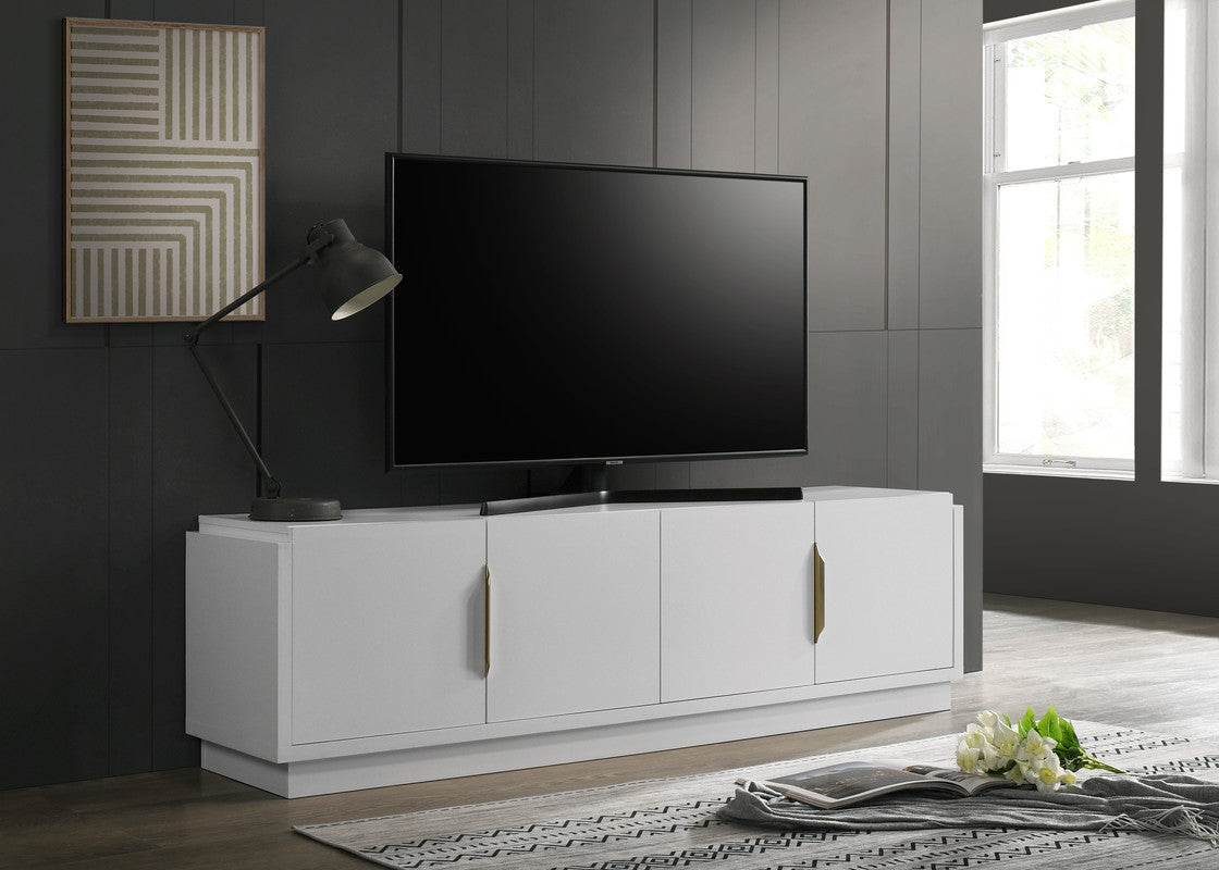 Palmira Console – 70" White TV Stand with 4 Doors and Minimalist Finish
