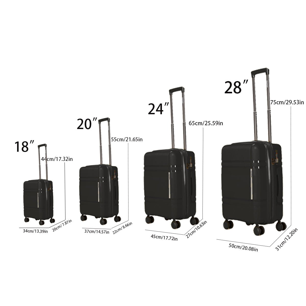 Jetera 6 - Piece Expandable Luggage Set – Lightweight Hard Shell Suitcases with Rotating Wheels & Password Lock - JUSTLIVE NESTJUSTLIVE NEST