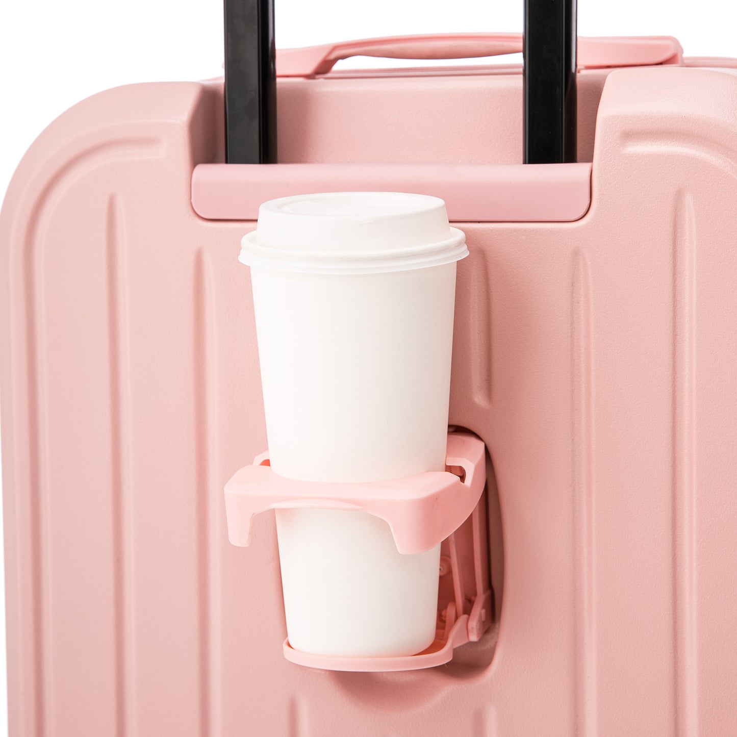 Jetera 3 - Piece ABS Travel Set – Pink 360° Spinner Suitcases with USB Port & Cup Holder (20/24/28") - JUSTLIVE NESTJUSTLIVE NEST