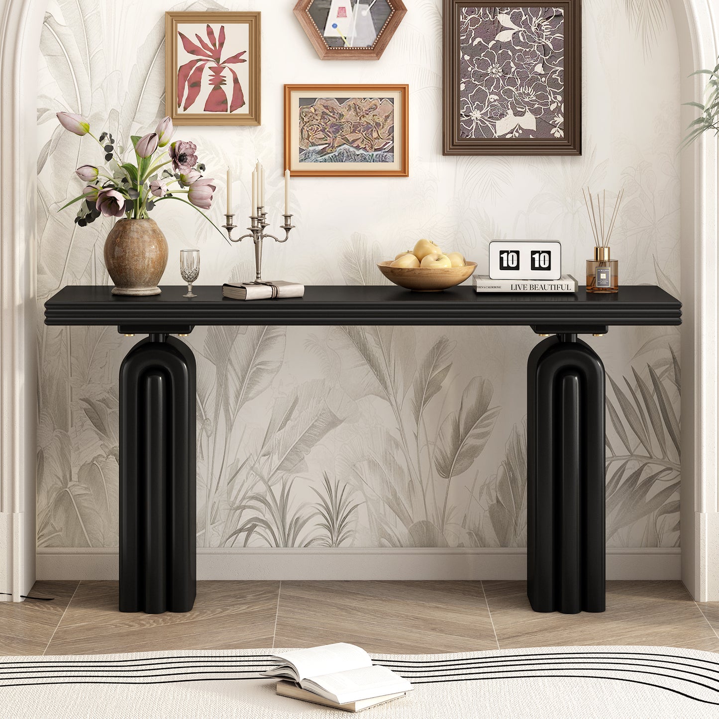 Elvonra Console Table – Acacia Veneer with Elegant Slim Profile