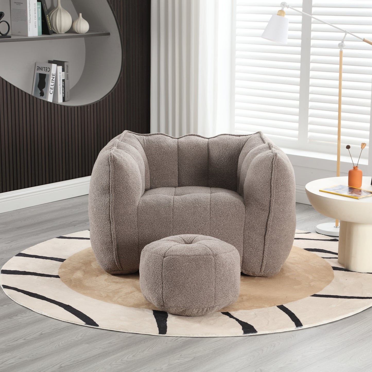 Spara Plus Lounger – Square Foam Sofa with Footstool, for Gaming & Reading