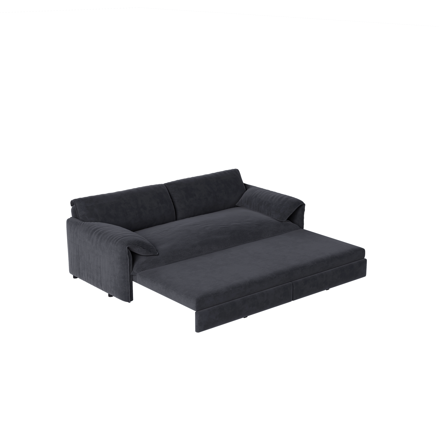 NestEdge ‘VeluNest” 66” Queen Sleeper – 3-in-1 Velvet Loveseat | Pull-Out Bed + Side Storage
