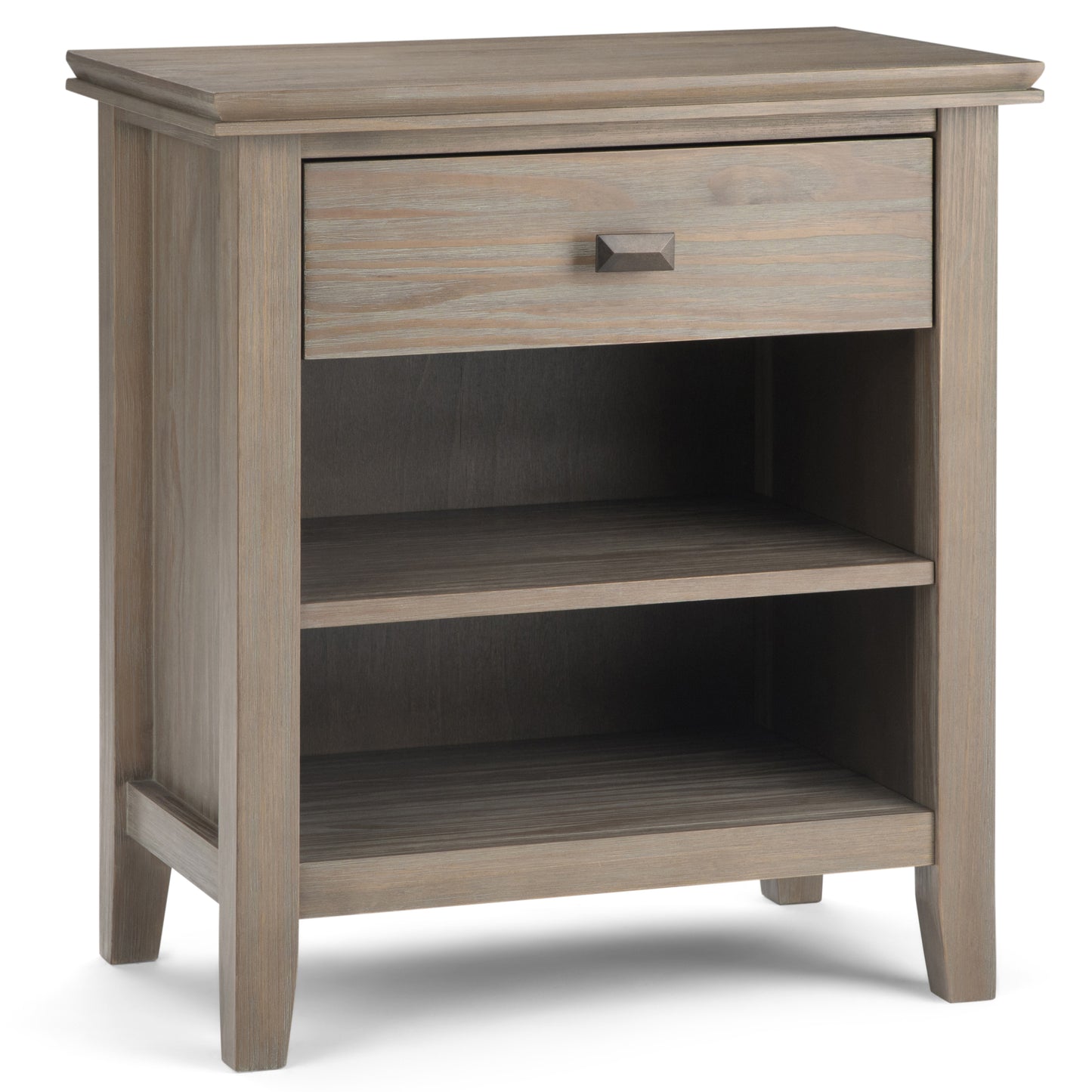 Artisan Graye Stand – Distressed Grey Bedside Table with Aged Wood Finish