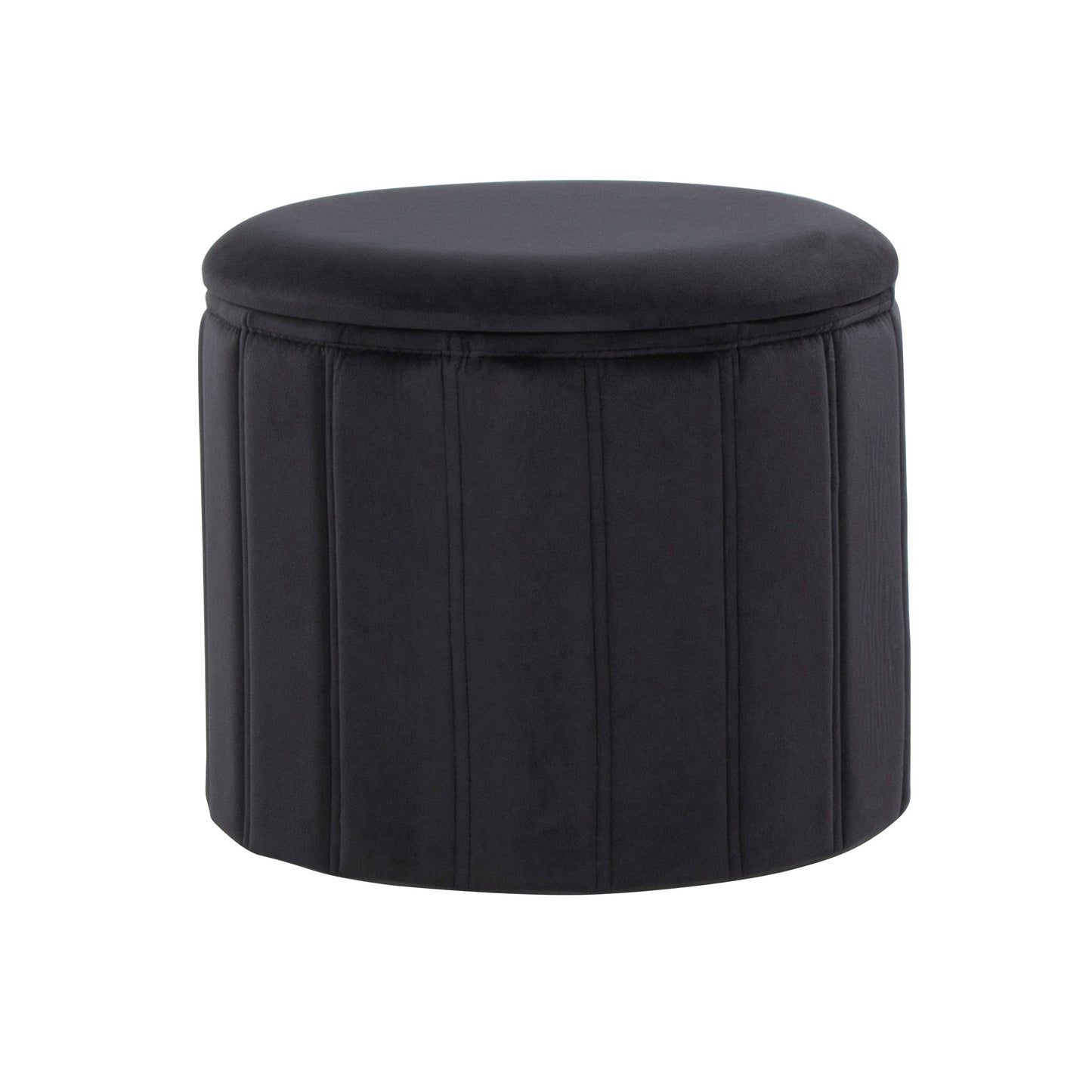 Lindsey Contemporary/Glam Folding Storage Ottoman in Black Velvet by LumiSource