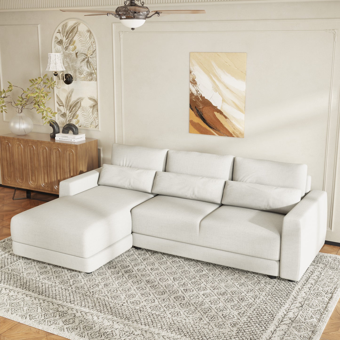 JUSTLIVE NEST® U-Forma Modular Sectional – L-Shaped Sofa with Removable Cushions & Pillows, Adaptable for Apartments or Offices