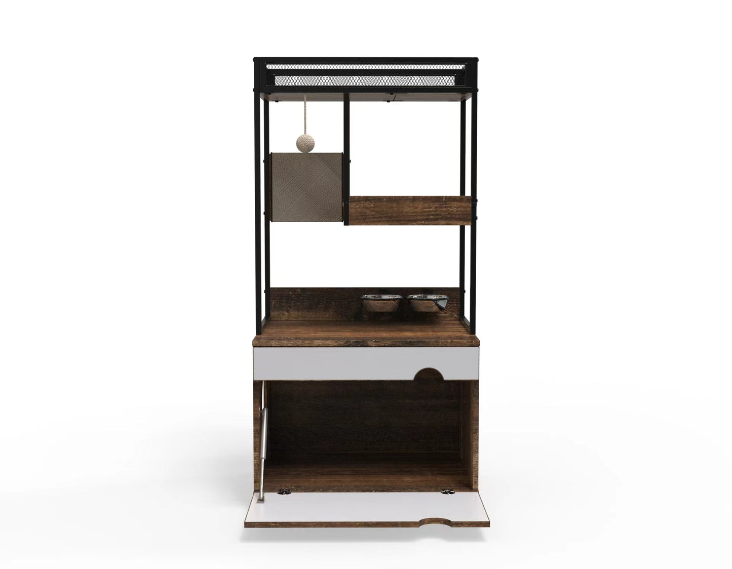 Nuvio Cat Tower Enclosure – Multi - Level Tree with Integrated Hidden Litter Cabinet & Climbing Zones - JUSTLIVE NESTJUSTLIVE NEST