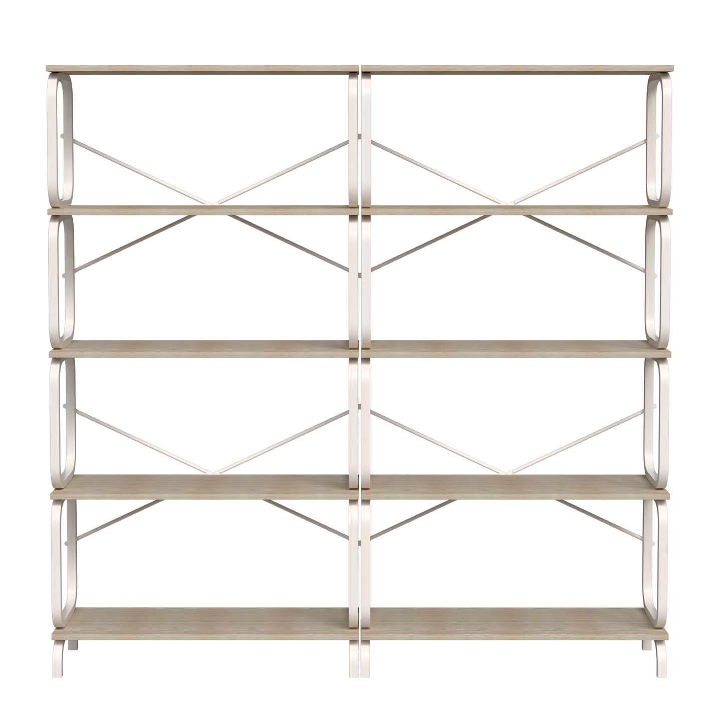 Stravyn Industrial Shelf – 5-Tier White Metal Frame Bookcase