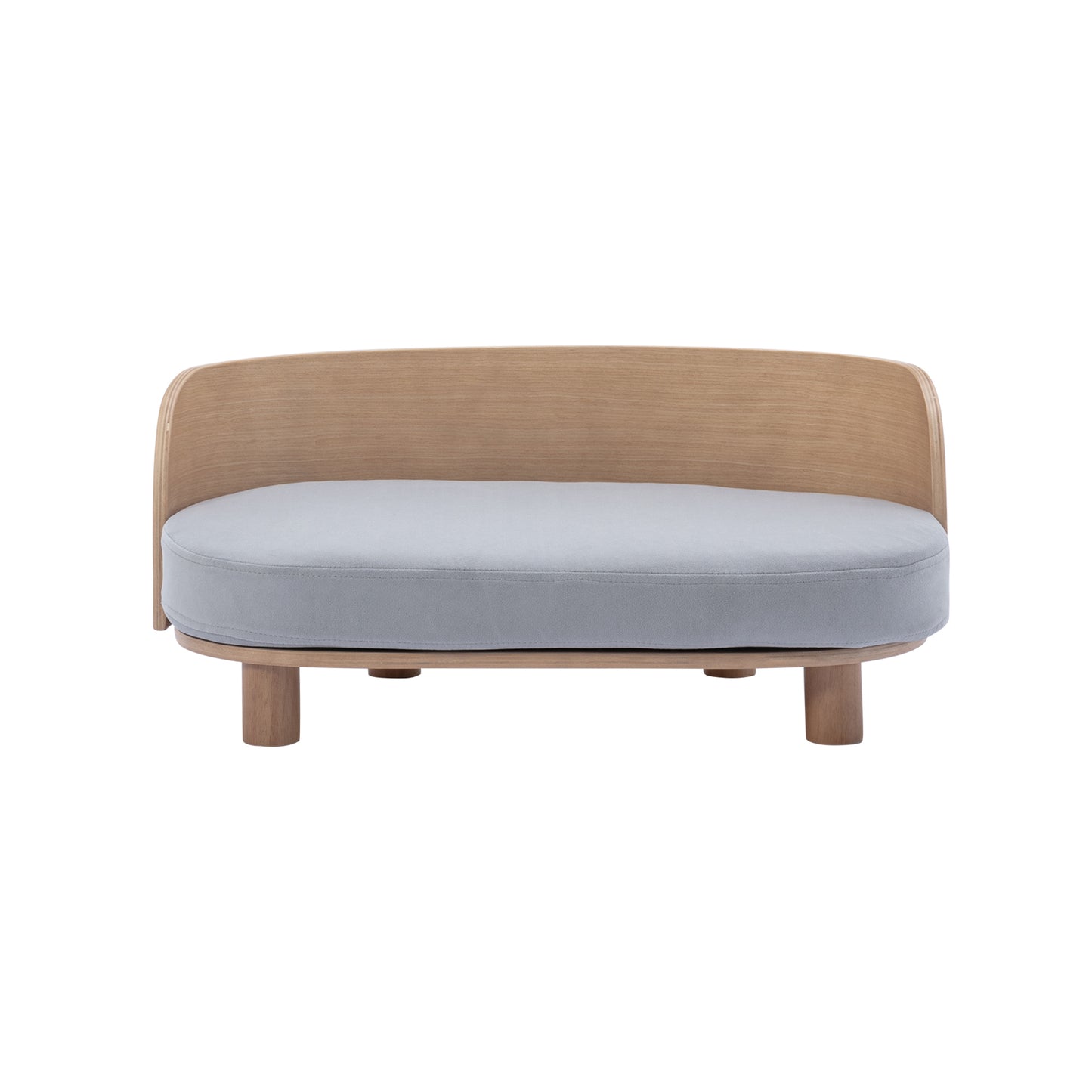 Kova Scandinavian Pet Sofa – Walnut Frame with Velvet Cushion & Curved Backrest - JUSTLIVE NESTJUSTLIVE NEST