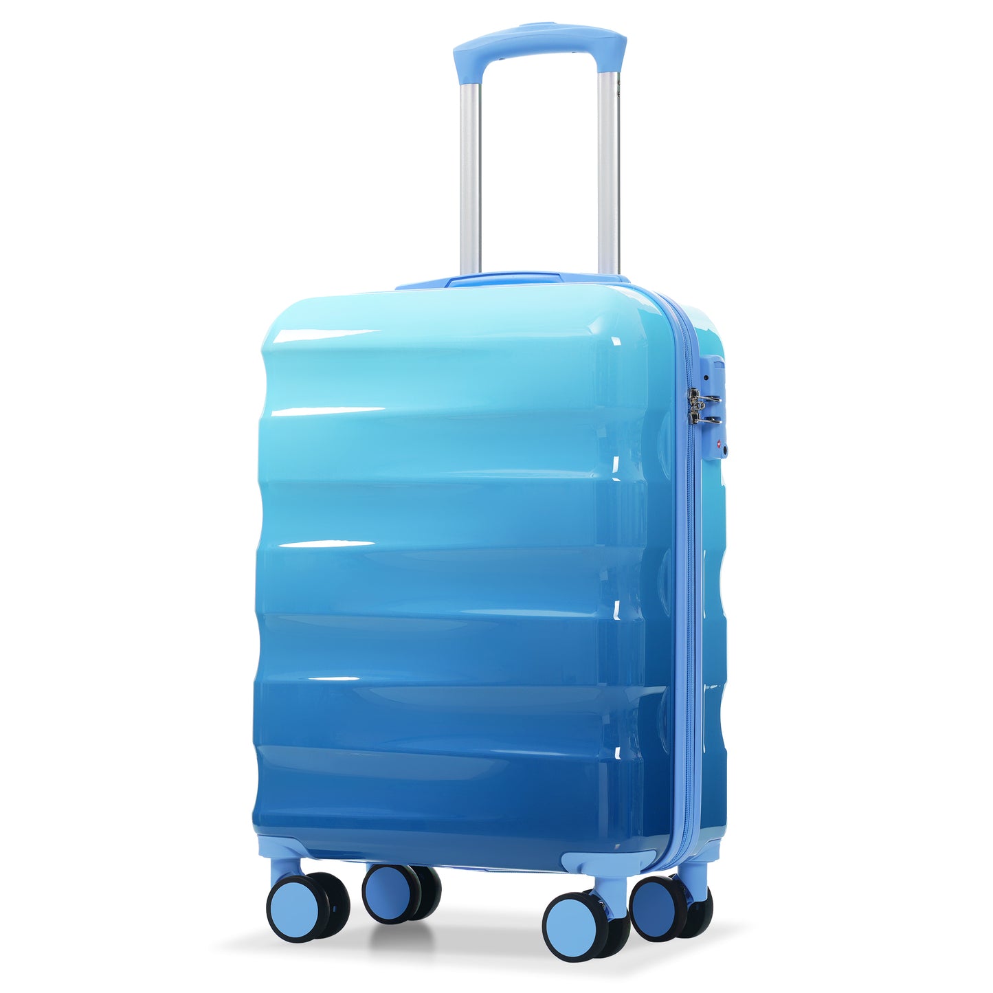 Jetera 2 - Piece Carry - On Set – 20" Glossy Hardshell Suitcase with Cup Holder, Spinner Wheels & TSA Lock - JUSTLIVE NESTJUSTLIVE NEST
