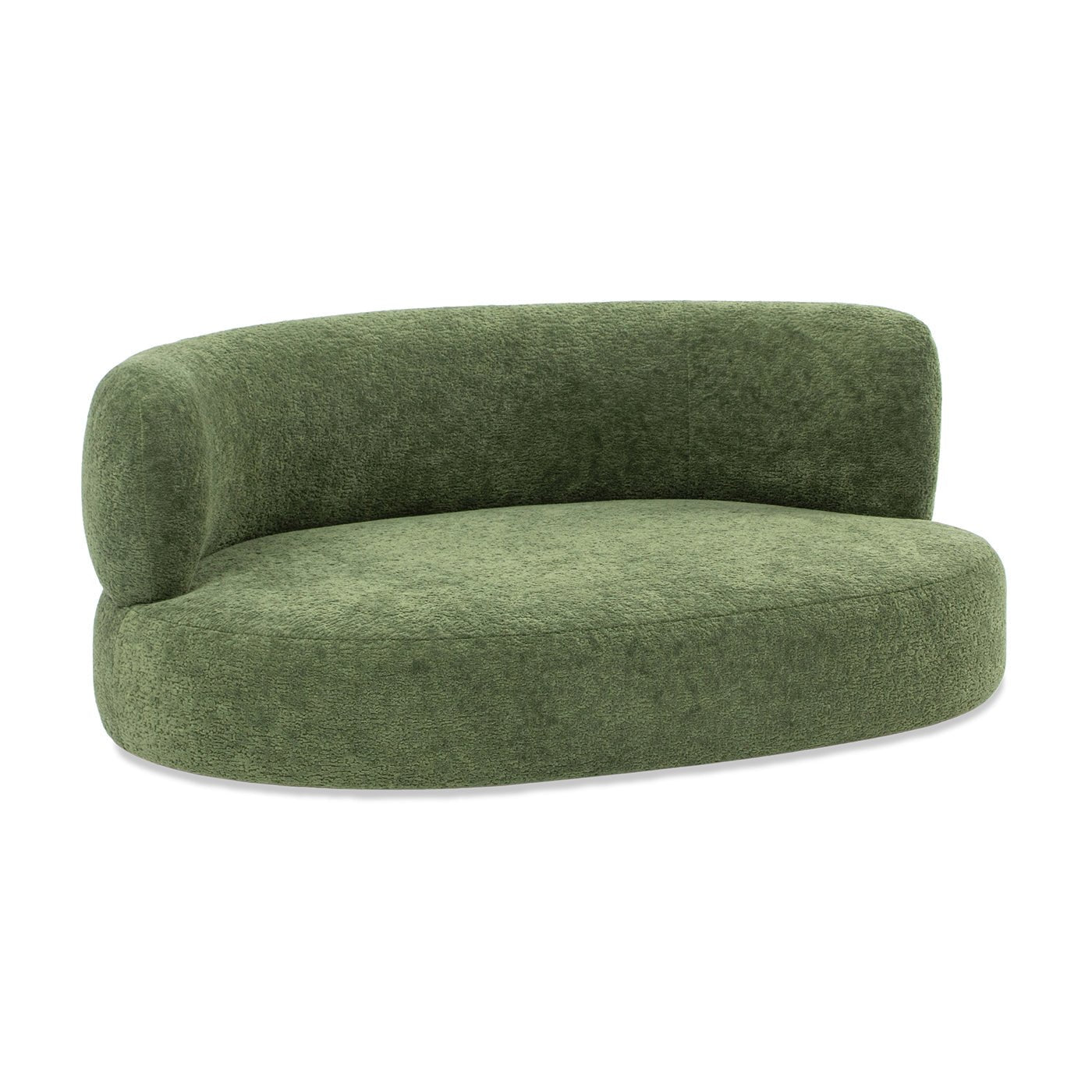 Shep 36" Curved Dog Sofa – Moss Green Fleece Lounge for Medium - Sized Pets - JUSTLIVE NESTJUSTLIVE NEST
