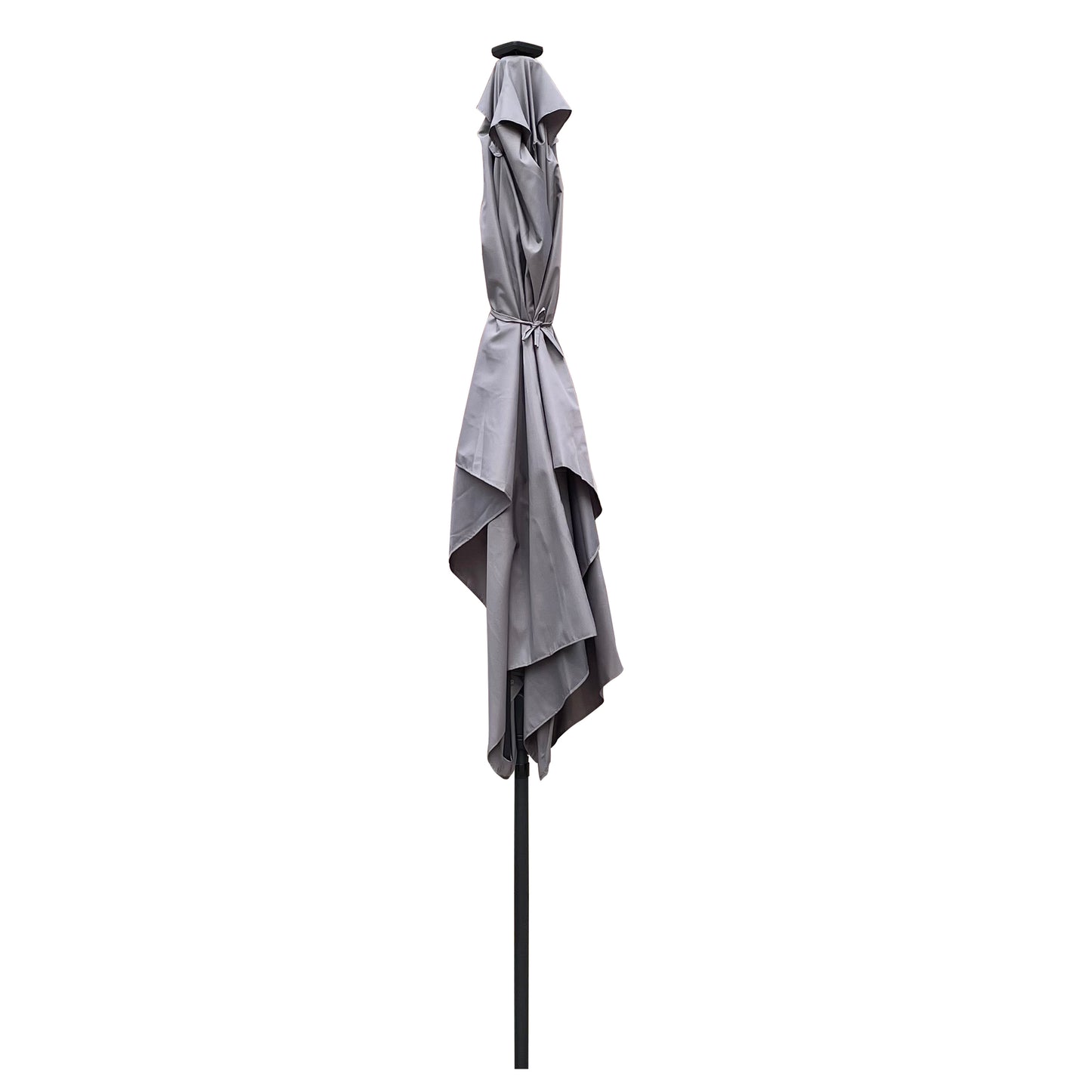 Solair 10x6.5' Rectangular LED Umbrella – Solar Crank Shade with Push - Button Tilt for Patio or Pool - JUSTLIVE NESTJUSTLIVE NEST