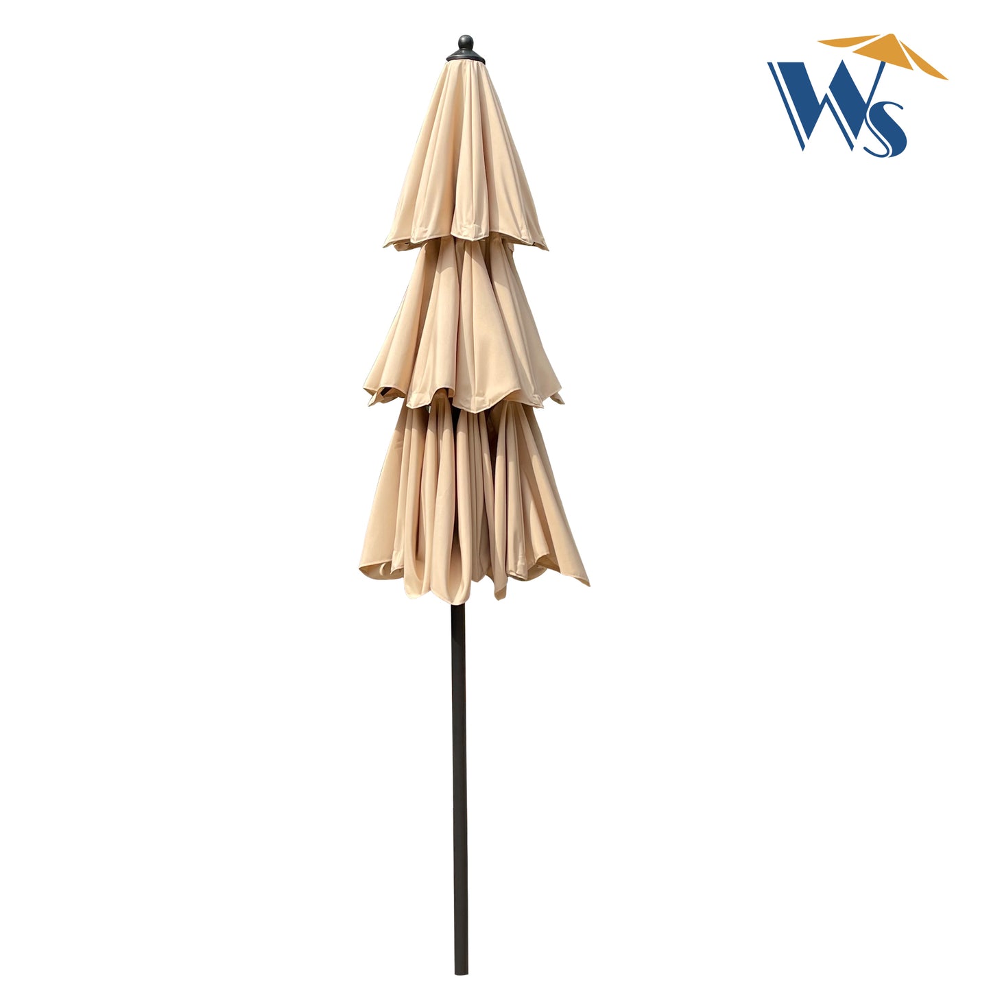 Solair 9' Triple - Tier Patio Umbrella – Outdoor Crank Shade with Tilt & Wind Vents - JUSTLIVE NESTJUSTLIVE NEST