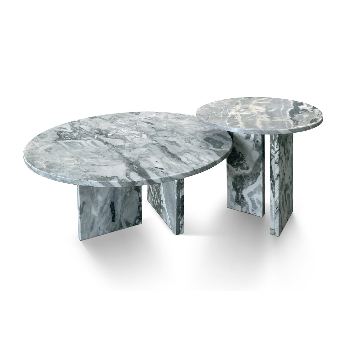 Valmira Marble Set – Bluegray Natural Stone Top with LuxeMetal Frame
