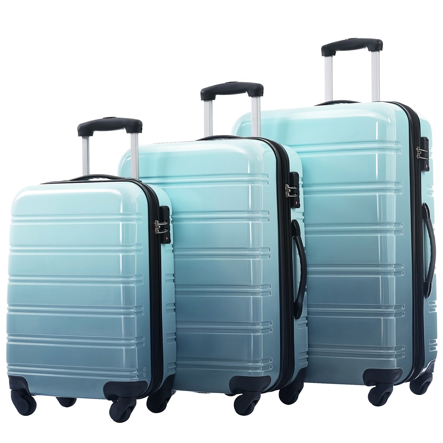 Jetera 3 - Piece Gradient Luggage Set – Expandable Hardshell Suitcases in Blue Fade with Spinner Wheels & TSA Lock (20/24/28") - JUSTLIVE NESTJUSTLIVE NEST