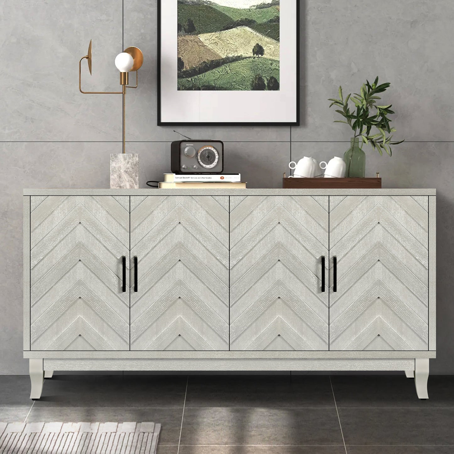 Vintorra Buffet – Lacquered 4-Door Sideboard with Vintage Profile