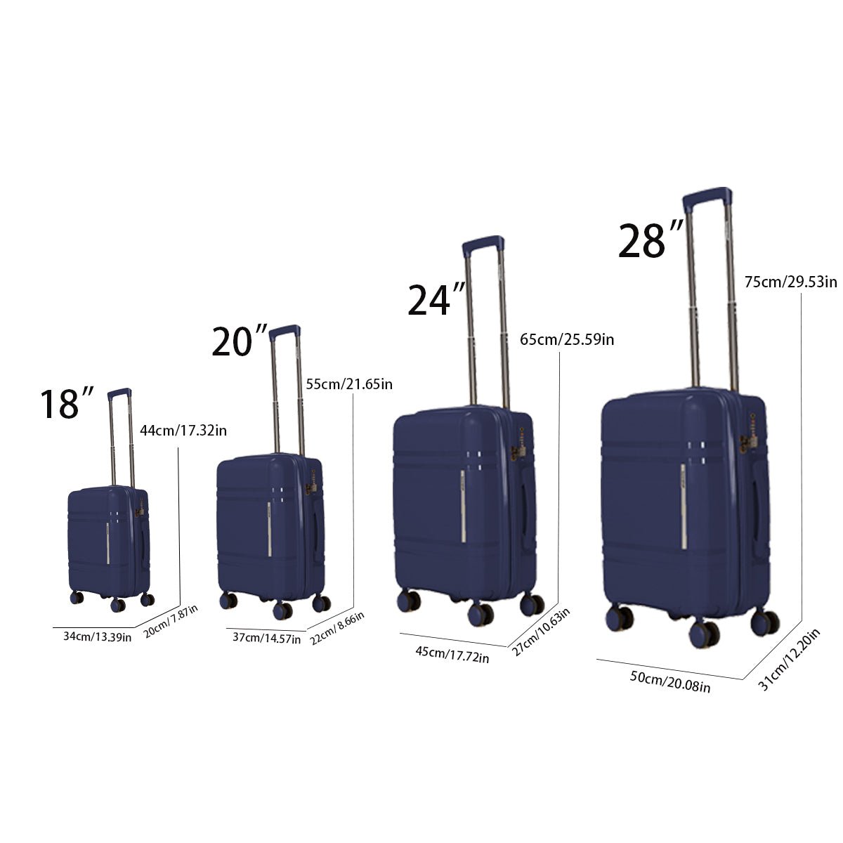 Jetera 6 - Piece Travel Luggage Set – Expandable Hard Shell Suitcases with Rotating Wheels & Password Lock - JUSTLIVE NESTJUSTLIVE NEST