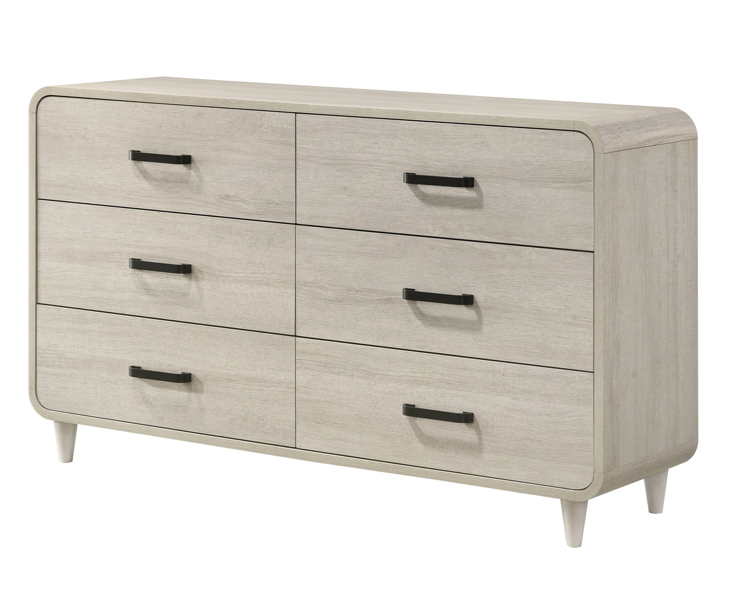 Velora IvoryForm Dresser – Antique White 6-Drawer Wide Storage with Classic Trim