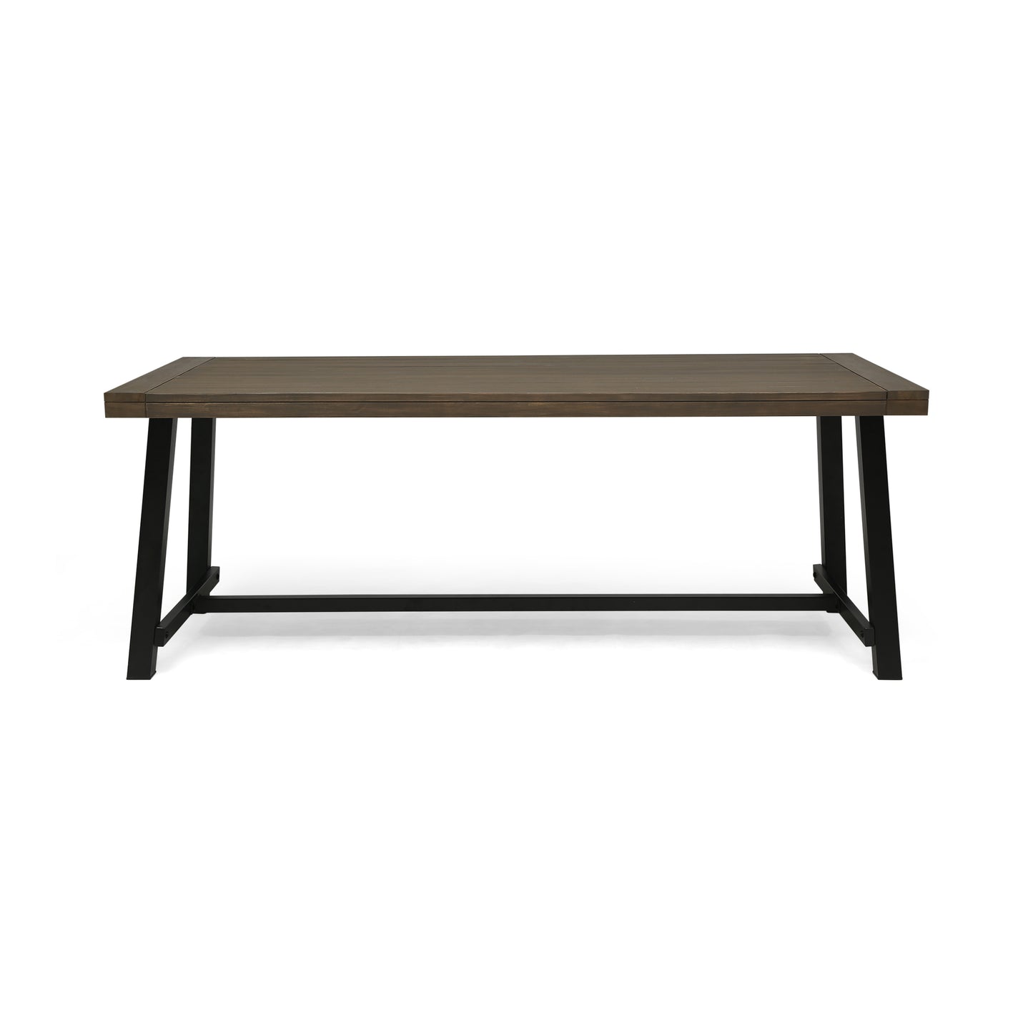 Zeren Industrial Dining Table – Acacia Wood with Rustic Grey Metal Frame