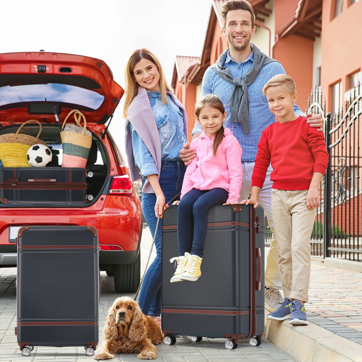 Jetera 4 - Piece Glossy Travel Set – 20"/24"/28" Suitcases + Cosmetic Case with Spinner Wheels & TSA Lock - JUSTLIVE NESTJUSTLIVE NEST