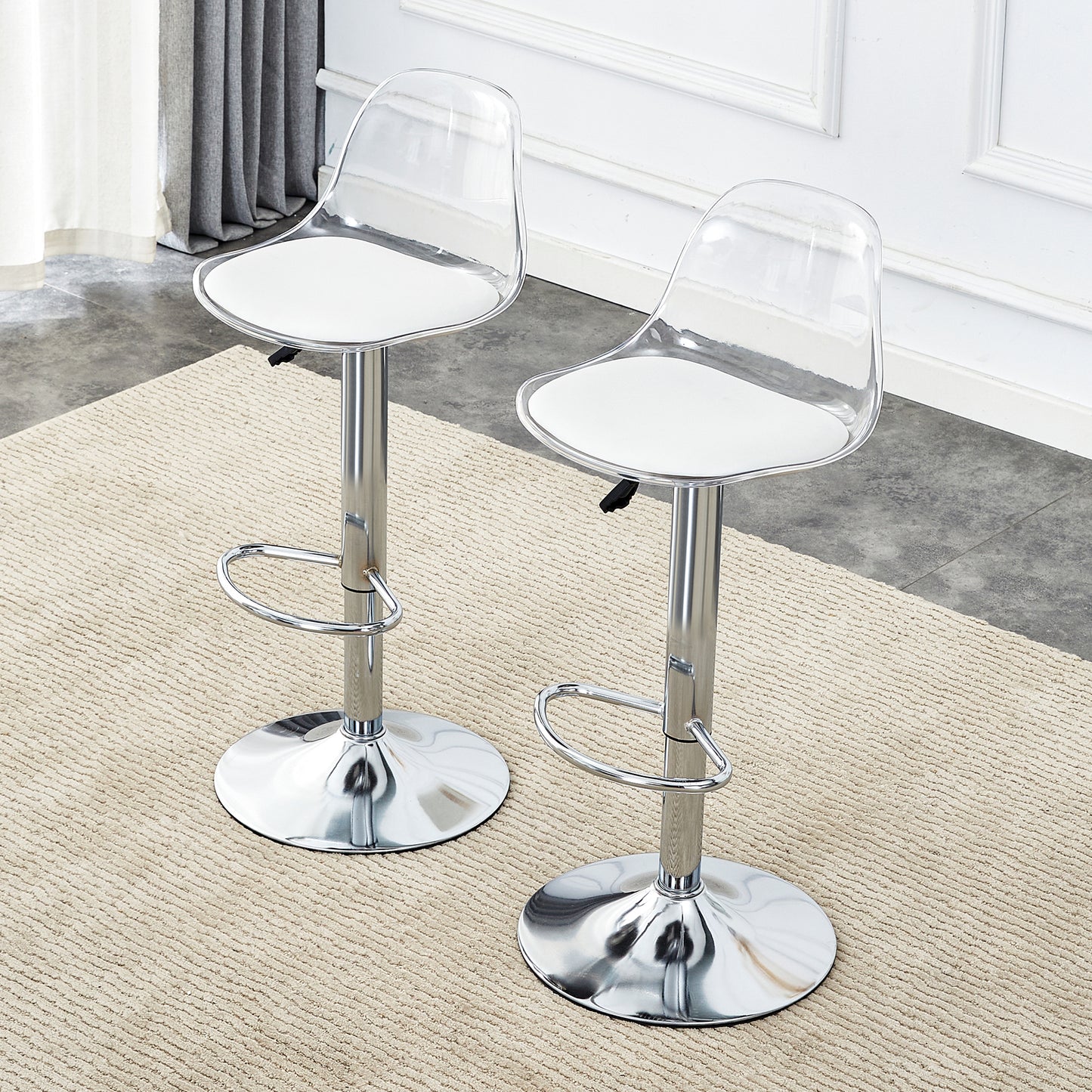 Virello Bar Chairs (2pc) – Adjustable 360° PET Back & PU Seat