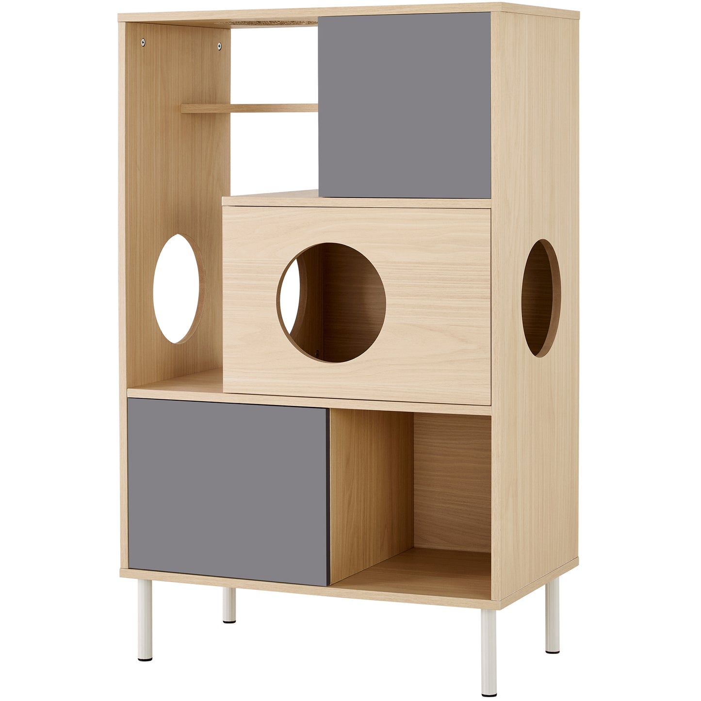 Nuvio Cat Bookcase Tower – Modern Tree - Shelf Combo with Storage & Climbing Platforms - JUSTLIVE NESTJUSTLIVE NEST