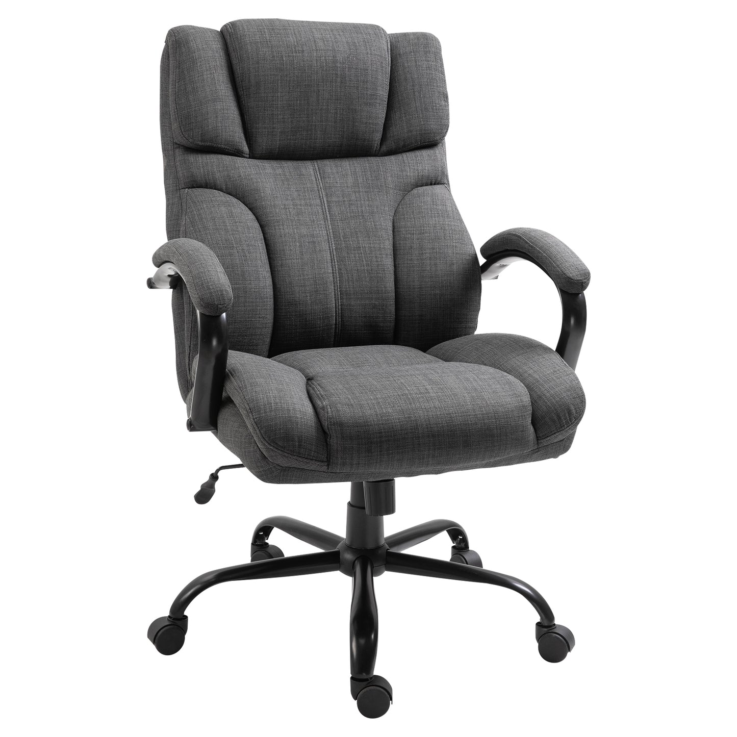 Fortis XXL Chair – Dark Gray 500lb Capacity Wide Executive Office Chair with Swivel Wheels