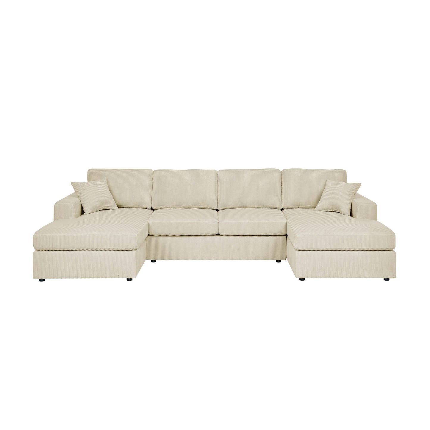 3-Piece Comfort Duo – Ribbed Luxe Seating Set with Extended Lounger Design