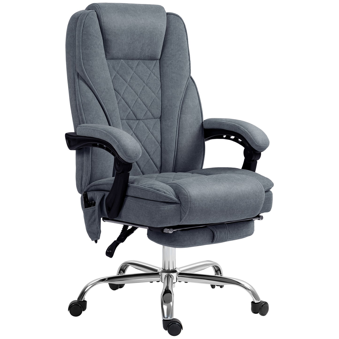 Vinsetto Massage Recliner – Charcoal Gray Heated Office Chair with Footrest & Vibration