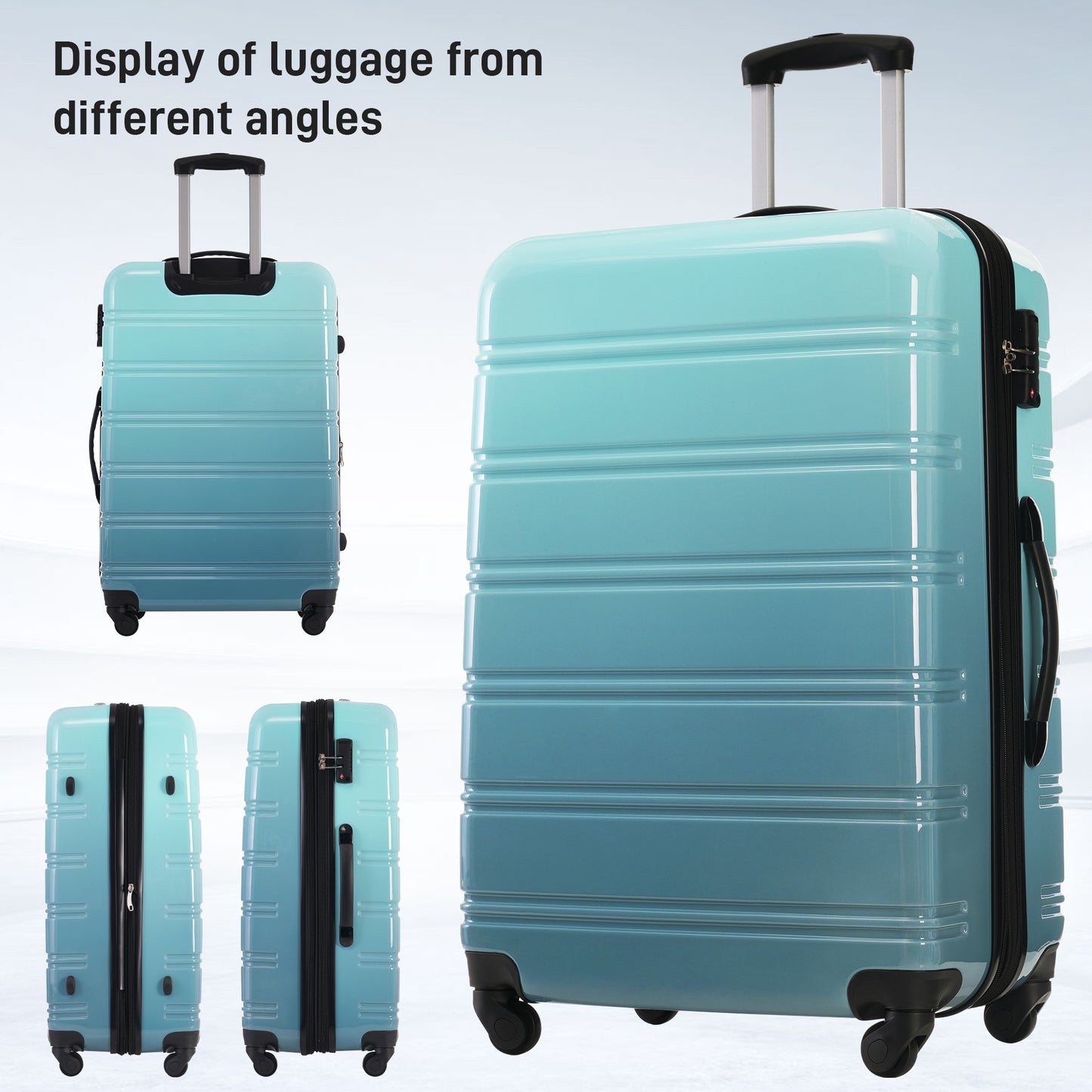 Jetera 3 - Piece Gradient Luggage Set – Expandable Hardshell Suitcases in Blue Fade with Spinner Wheels & TSA Lock (20/24/28") - JUSTLIVE NESTJUSTLIVE NEST