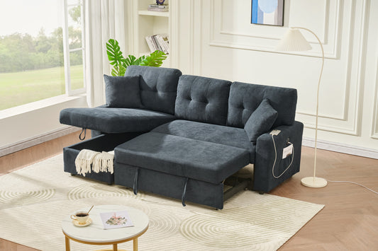 DriftFold™ Duo Lounger – Reversible Comfort Sofa with Storage & Smart Plug-In Feature