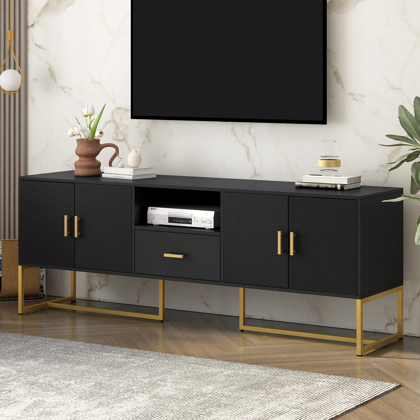 Uvalo Console – 70" TV Cabinet with 1 Drawer + 2 Side Cabinets