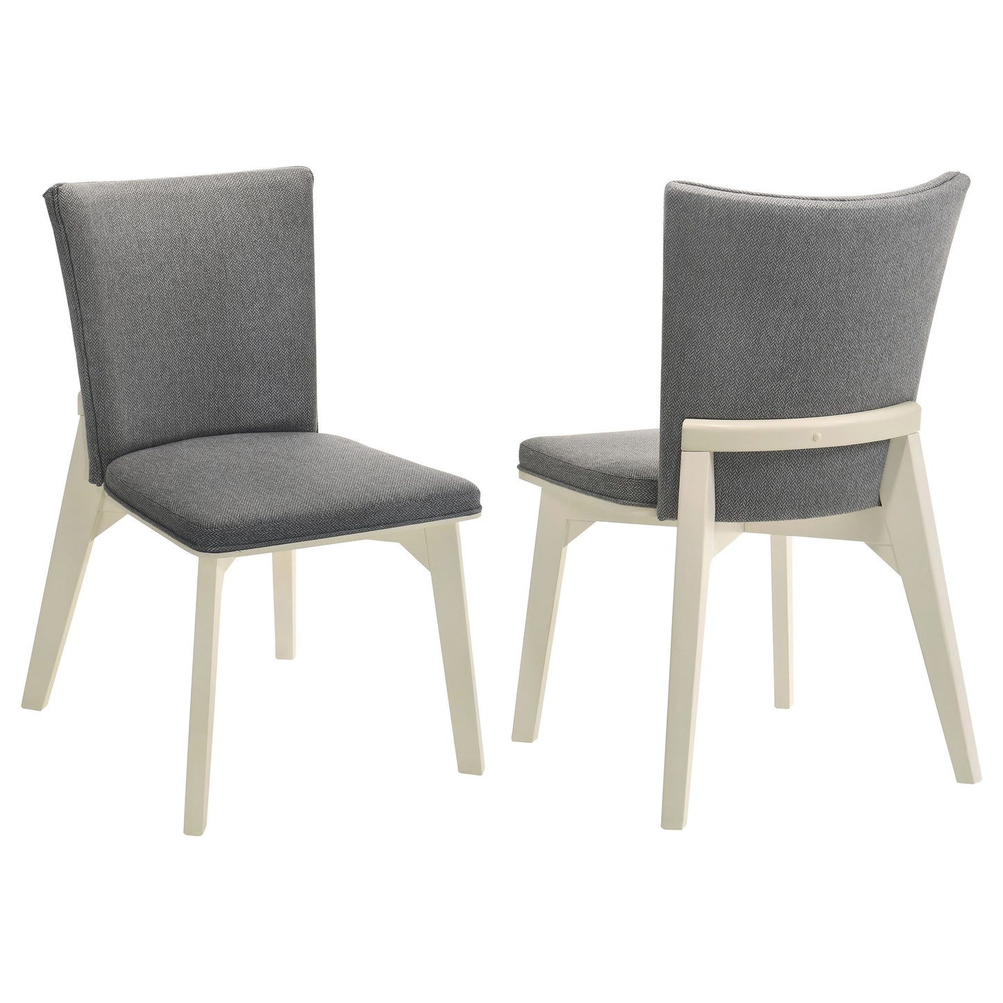 Calvin Dining Chairs – 2-Piece Set in Gray with Distressed White Solid Frame
