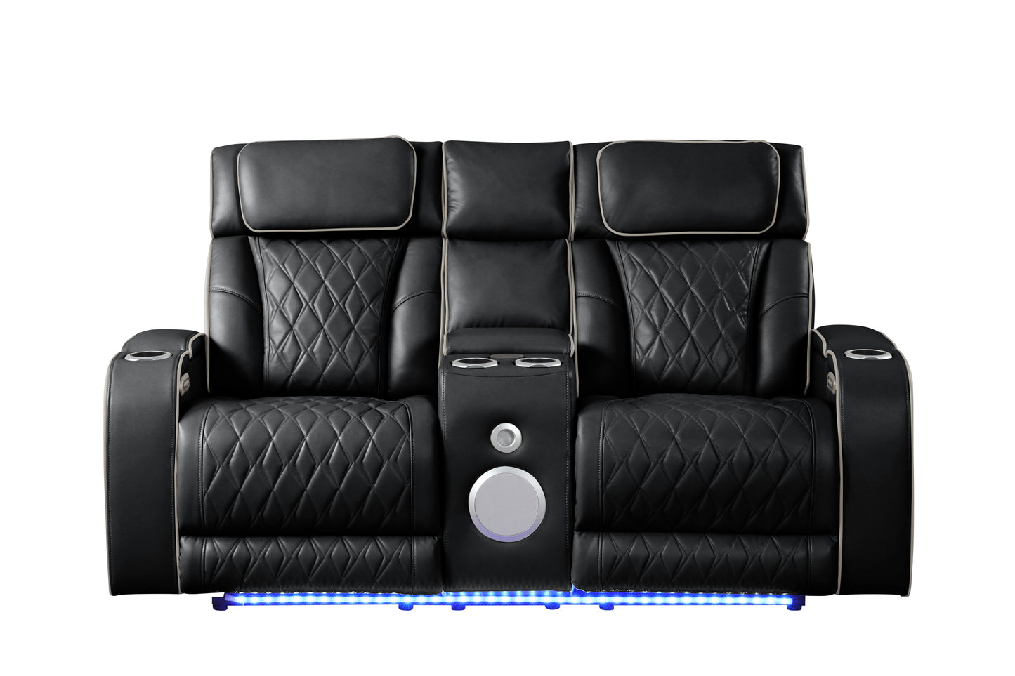 JUSTLIVE NEST® Fortunex Recliner Loveseat – Black ModuSoft™ Upholstery, Wood Core & Massage Motion