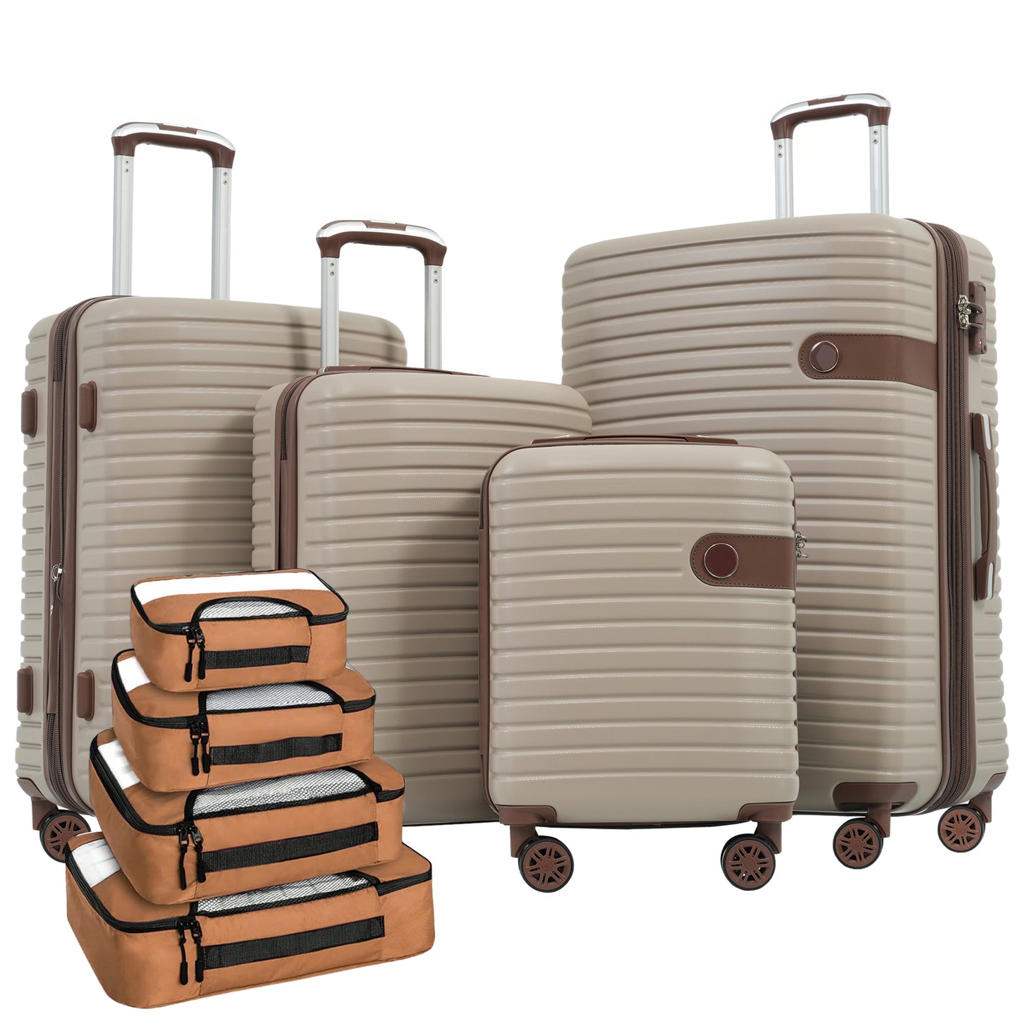 Jetera 4 - Piece ABS Travel Set – Lightweight Hard Shell Luggage with Spinner Wheels, Packing Cubes & TSA Lock (16/20/24/28") - JUSTLIVE NESTJUSTLIVE NEST