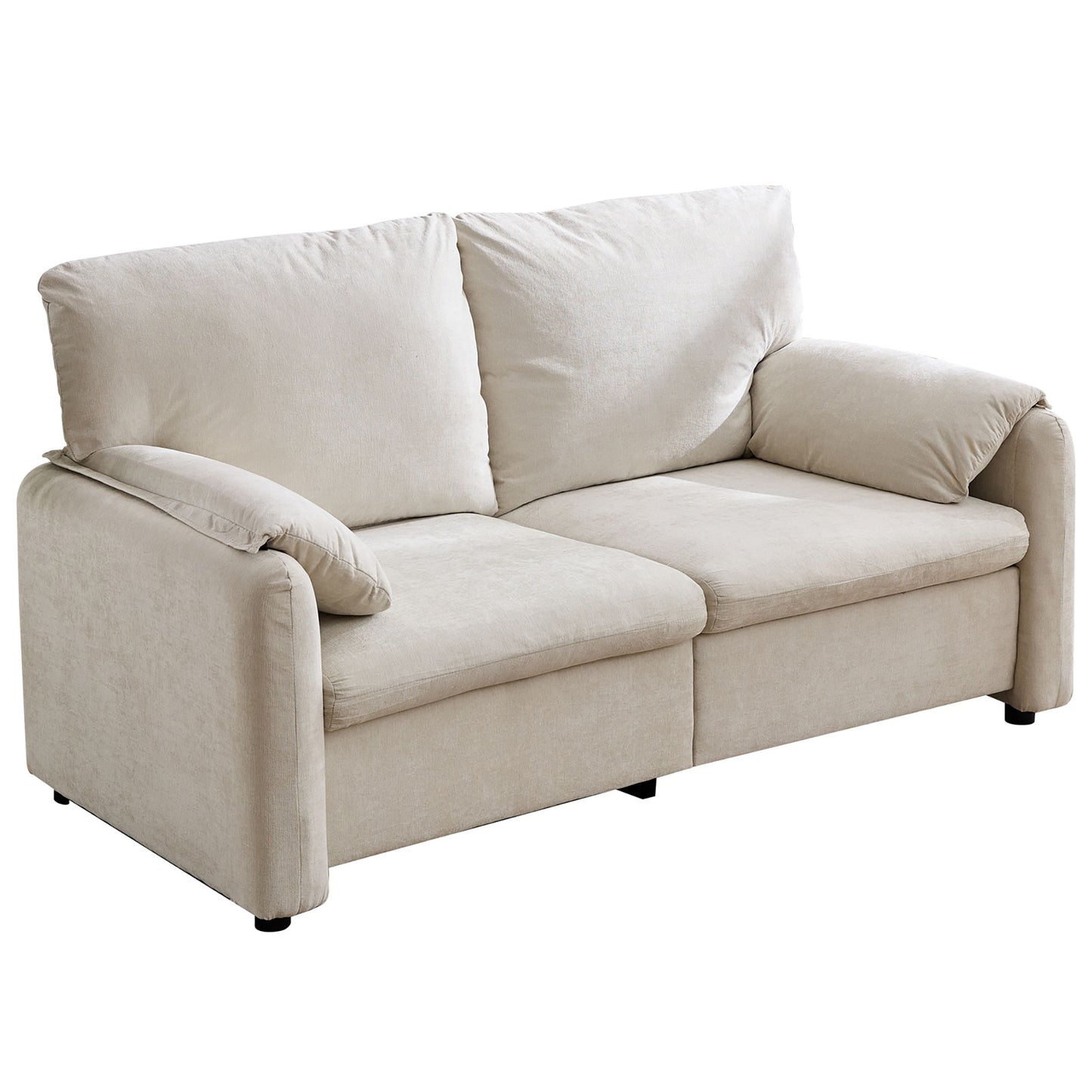 NestEdge ‘CloudNest” 60” Down-Filled Chenille Sofa – Minimalist Lounge Comfort | 800lb Capacity