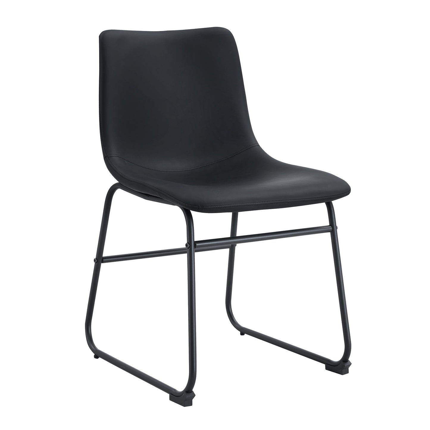 Zelto Dining Chair Set – 4 Classic Black PU Leather Seats, Modern Industrial Look