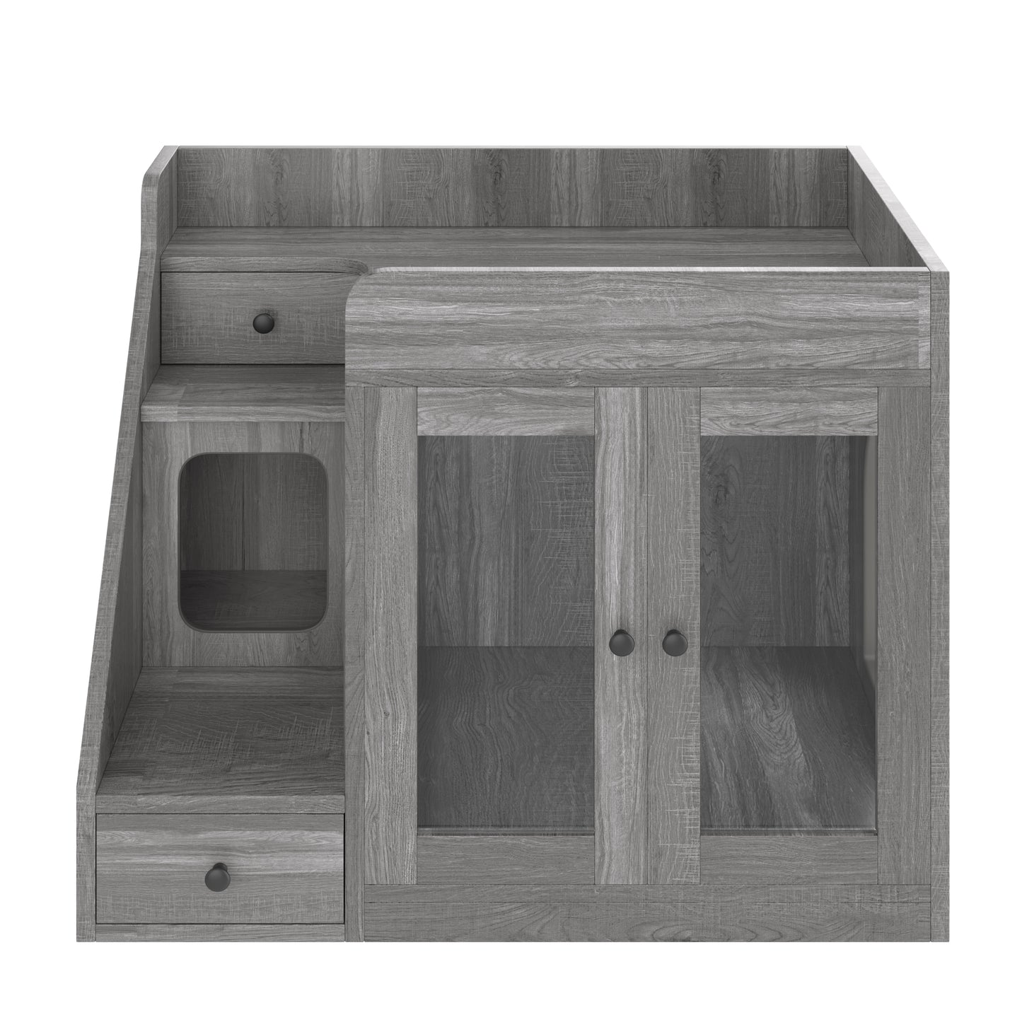 Nuvio LED Cat Litter Cabinet – Hidden Enclosure with Dual Drawers & Side Table Design - JUSTLIVE NESTJUSTLIVE NEST