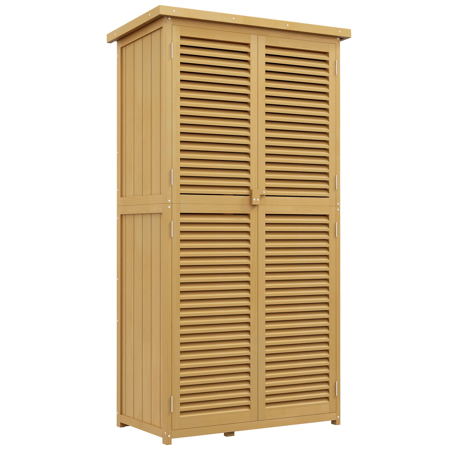 Auro Classic Shed – 5x3' Outdoor Wood Cabinet with Lockable Doors & Asphalt Roof (Yellow)
