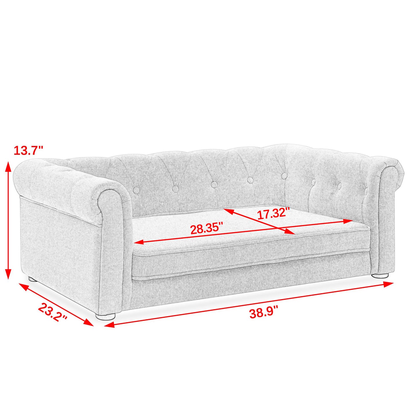Kova Modern Pet Sofa – Dark Gray Elevated Bed for Small & Medium Dogs, Durable Upholstery - JUSTLIVE NESTJUSTLIVE NEST