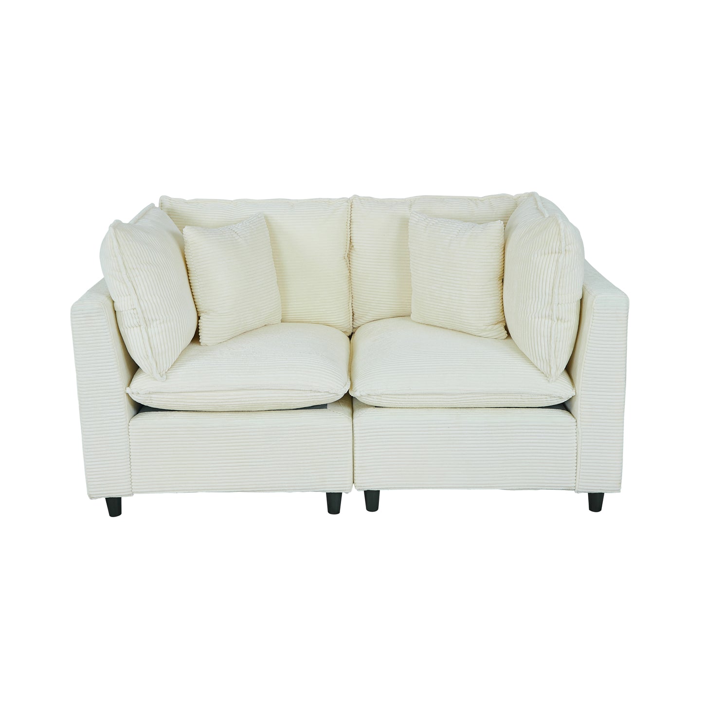 NestEdge ‘LuxeNest” 2-Piece Sectional – Beige Upholstery | Left/Right Facing Comfort