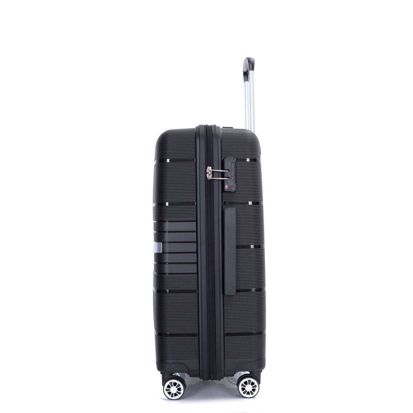Jetera 3 - Piece Polypropylene Luggage Set – Black Hardshell with Double Spinner Wheels & TSA Lock - JUSTLIVE NESTJUSTLIVE NEST