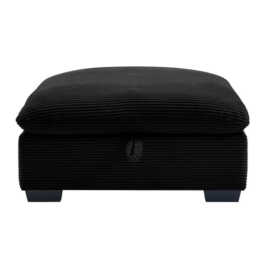 Rovik Ottoman – Black Corduroy Companion Seat