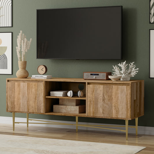 Fallon Console – Modern Low Media Stand with Balanced Storage
